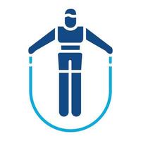 Person skipping rope Glyph Two Color Icon vector