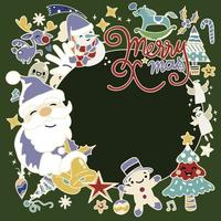 Hand drawn Christmas doodles, Illustration of doodle Christmas c vector