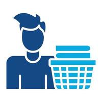 Man Doing Laundry Glyph Two Color Icon vector