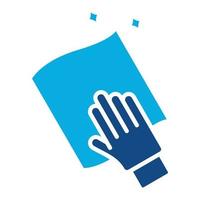 Wipe with Hand Glyph Two Color Icon vector