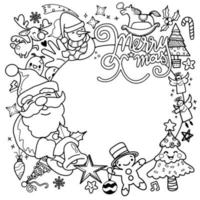 Hand drawn Christmas doodles, Illustration of doodle Christmas c vector