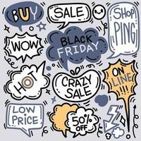 Black Friday sale hand drawn vector concept illustration.