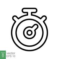 Stopwatch icon. Simple outline style. Timer symbol, clock, countdown, speed time concept. Line vector illustration isolated on white background. EPS 10.