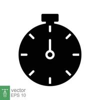 icono de cronómetro. estilo sólido simple. símbolo del temporizador, reloj, cuenta regresiva, concepto de tiempo de velocidad. ilustración de vector de glifo aislado sobre fondo blanco. eps 10.