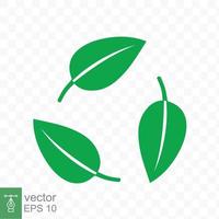 Recycle icon. Green leaf circle logo, biodegradable recyclable plastic free package symbol, eco friendly product template. Vector illustration isolated. EPS 10.