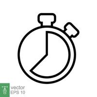 Stopwatch icon. Simple outline style. Timer symbol, clock, countdown, speed time concept. Line vector illustration isolated on white background. EPS 10.