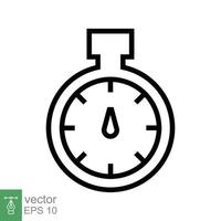 Stopwatch icon. Simple outline style. Timer symbol, clock, countdown, speed time concept. Line vector illustration isolated on white background. EPS 10.