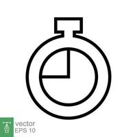 Stopwatch icon. Simple outline style. Timer symbol, clock, countdown, speed time concept. Line vector illustration isolated on white background. EPS 10.