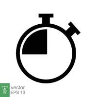 Stopwatch icon. Simple solid style. Timer symbol, clock, countdown, speed time concept. Glyph vector illustration isolated on white background. EPS 10.