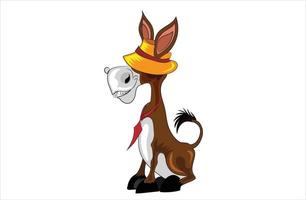 donkey with hat funny vector illustration