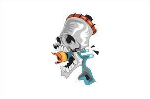 vector skull on white background