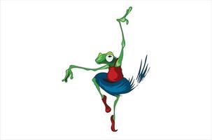 Dancing Tree Frog in equilibrium on white background vector