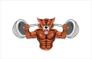 Tiger bodybuilding mascots vector illustration