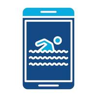 Swimming Glyph Two Color Icon vector