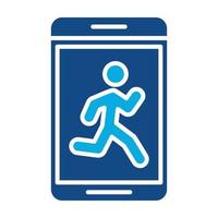 Jogging Glyph Two Color Icon vector