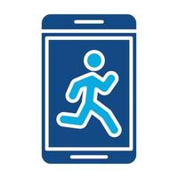 jogging glifo icono de dos colores vector