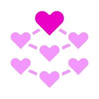 decoration valentine icon solid pink style illustration vector and logo icon perfect.