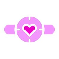 reloj icono de san valentín estilo rosa sólido ilustración vector e icono de logotipo perfecto.