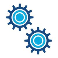 Cogs Glyph Two Color Icon vector