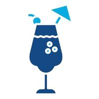 Cocktail Glyph Two Color Icon vector