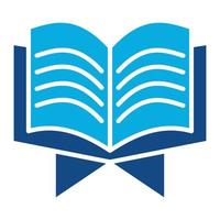 Open Quran Glyph Two Color Icon vector