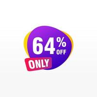 64 discount, Sales Vector badges for Labels, , Stickers, Banners, Tags, Web Stickers, New offer. Discount origami sign banner.