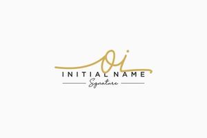 Initial OI signature logo template vector. Hand drawn Calligraphy lettering Vector illustration.