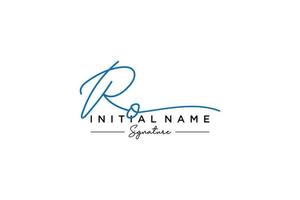 Initial RO signature logo template vector. Hand drawn Calligraphy lettering Vector illustration.