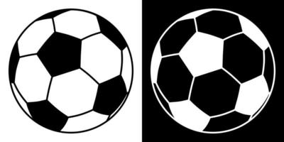 icono de balón de fútbol clásico en blanco y negro. vector aislado sobre fondo blanco