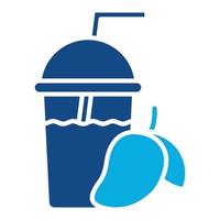 Mango Juice Glyph Two Color Icon vector