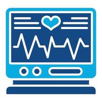 Electrocardiogram Glyph Two Color Icon vector