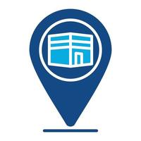 Qibla Direction Glyph Two Color Icon vector