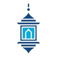 Arabic Lamp Glyph Two Color Icon vector