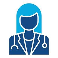 Female Doctor Glyph Two Color Icon vector