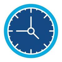 Wall Clock Glyph Two Color Icon vector