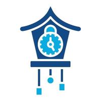 Cuckoo Clock Glyph Two Color Icon vector