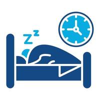 Bed Time Glyph Two Color Icon vector