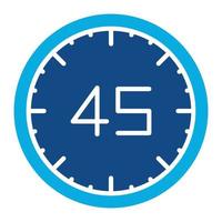 45 Minutes Glyph Two Color Icon vector