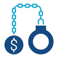 Money Debt Glyph Two Color Icon vector