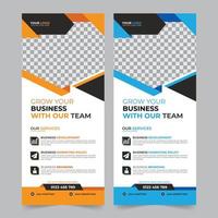 Modern corporate business rollup banner stand and x banner template vector design. Creative business roll up banner design for marketing agency.