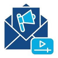 Email Video Marketing Glyph Two Color Icon vector