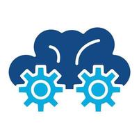 Cloud Settings Glyph Two Color Icon vector