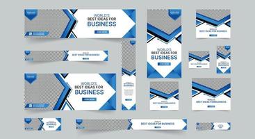 Editable modern business web banners set of standard size. Business ad banner cover header background for website design, Social media cover ads banner template. vector