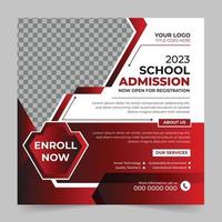 Back to school social media post promotion banner and web banner template. Square flyer poster. vector
