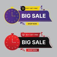 Big sale offer template vector. Mega sale, Super sale special online shopping, Discount banner. vector