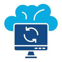 Cloud Sync Glyph Two Color Icon vector