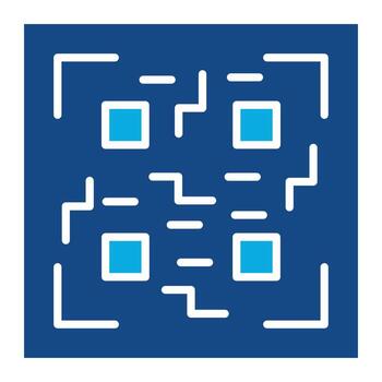 icono de dos colores de glifo de escaneo de código qr vector