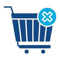 Clear Cart Glyph Two Color Icon vector