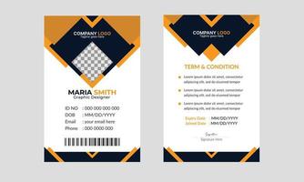 vector de plantilla de diseño de tarjeta de identificación abstracta moderna corporativa para empleado. plantilla de tarjeta de identidad de empleado de negocios creativos.