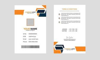 Corporate  Modern abstract Id Card design template Vector for Employee. Creative business employee Identity Card template.